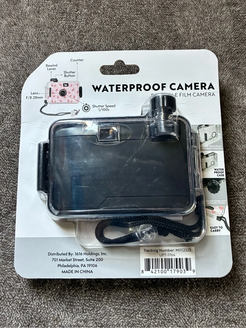Waterproof Reusable Film Camera Pink Strawberry Print Vacation Beach Summer